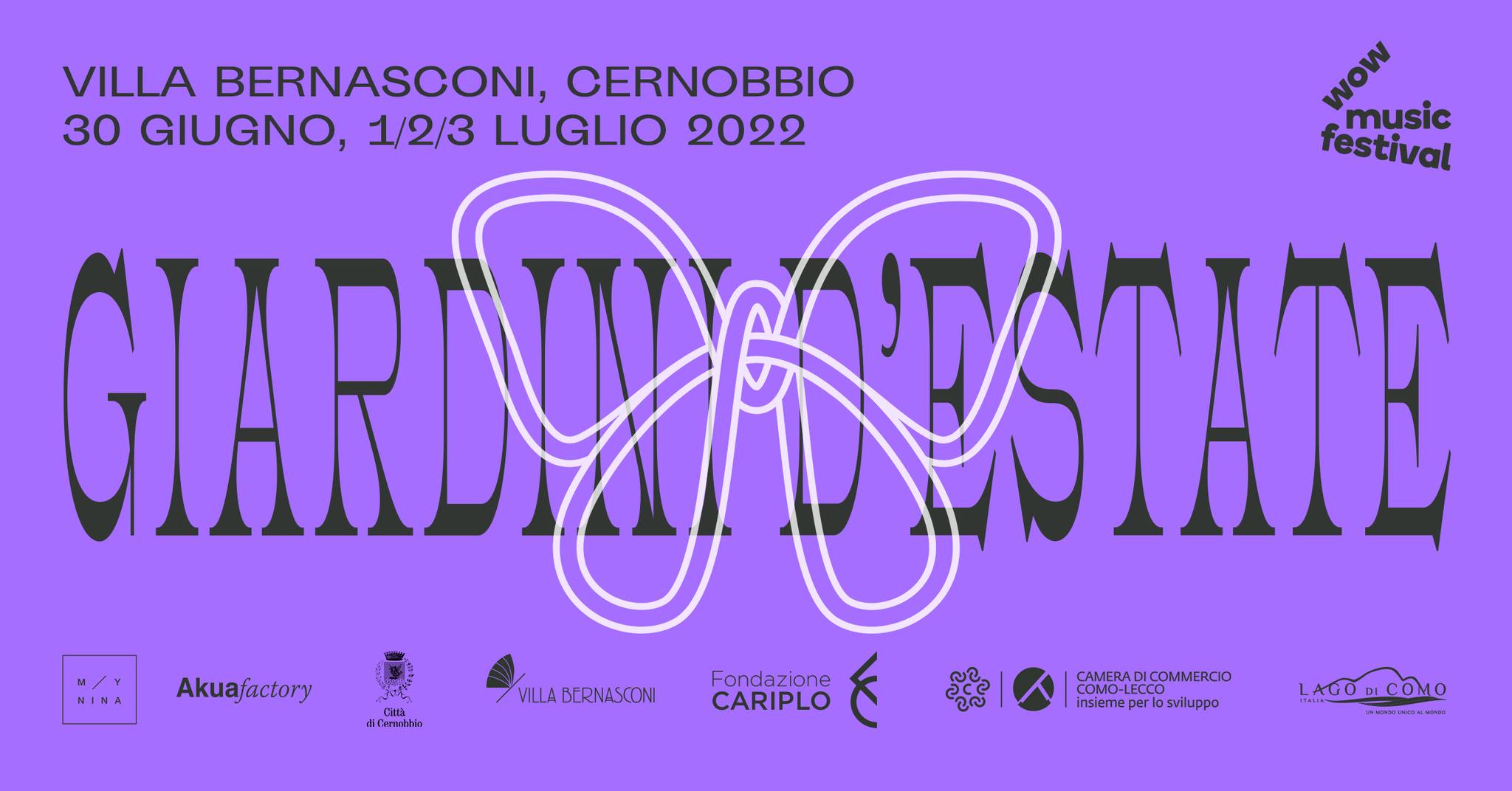 wow music festival 2022 · giardini d’estate